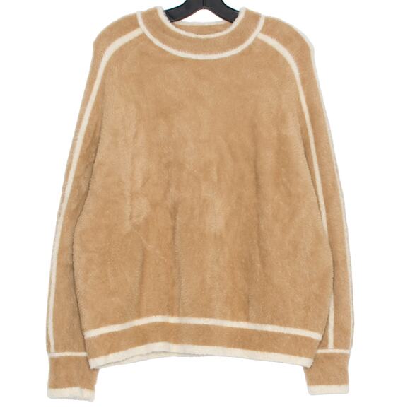 Cyrus Sweater Fuzzy Cottage Oversize Cozy Y2K Academia Comfort Stretch Brown XL - Picture 1 of 6